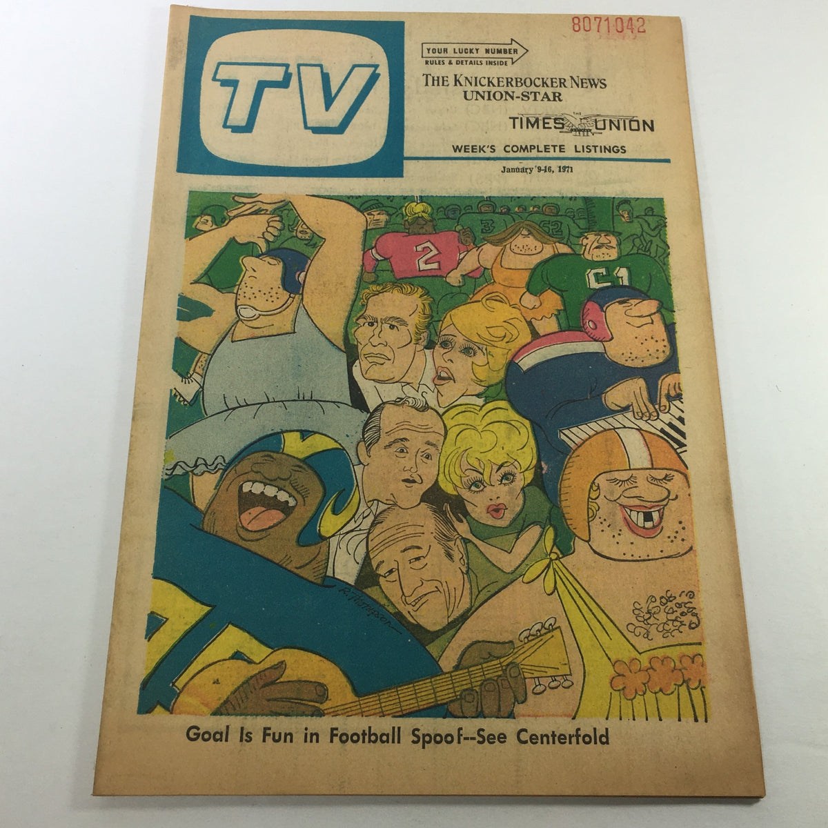 Vintage TV Week's Complete TV Listings January 9-16 1971 - Goal Football Spoof