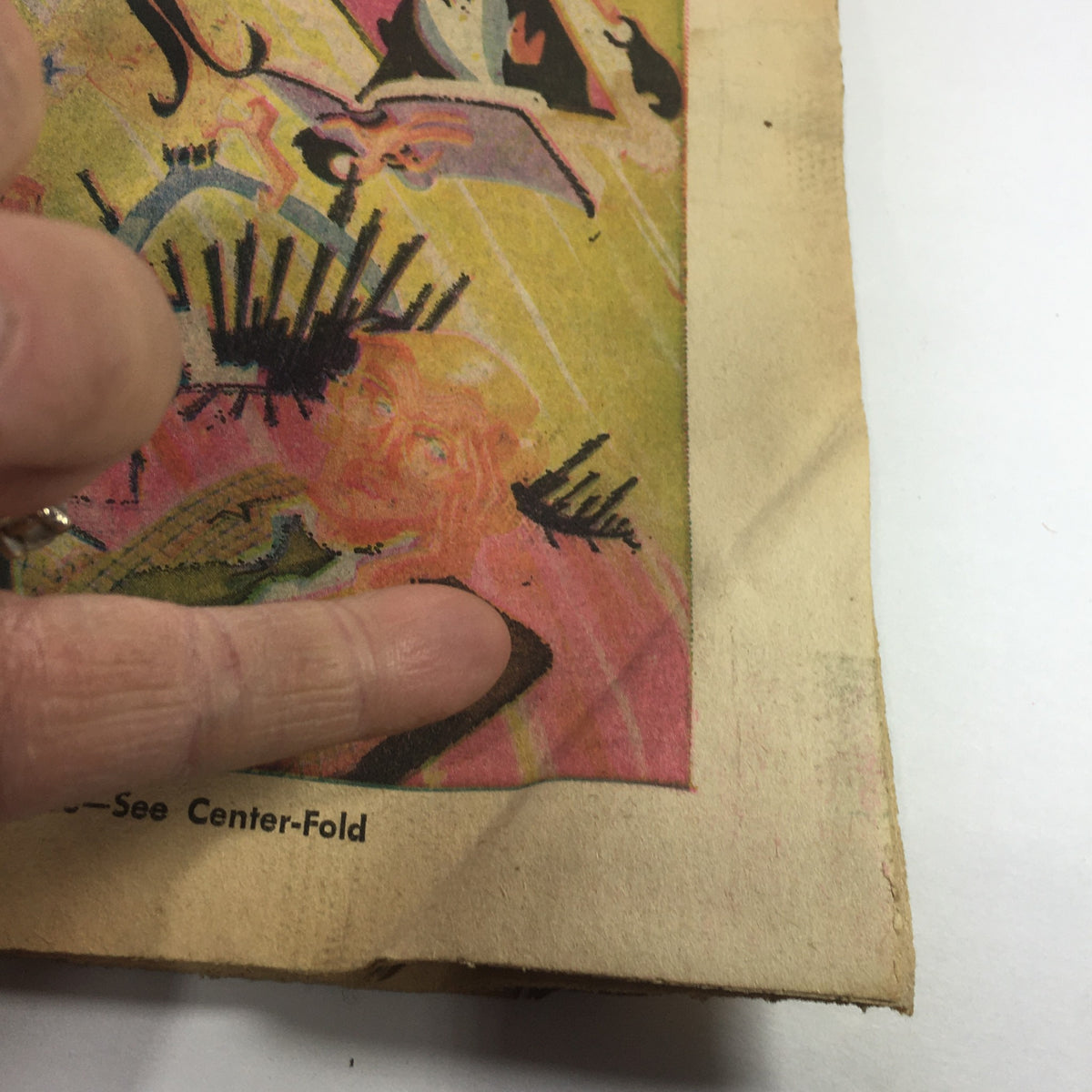Close-up view of the artwork on the cover of VTG TV Week's Complete TV Listings August 8-15 1970, highlighting a vibrant and artistic presentation.
