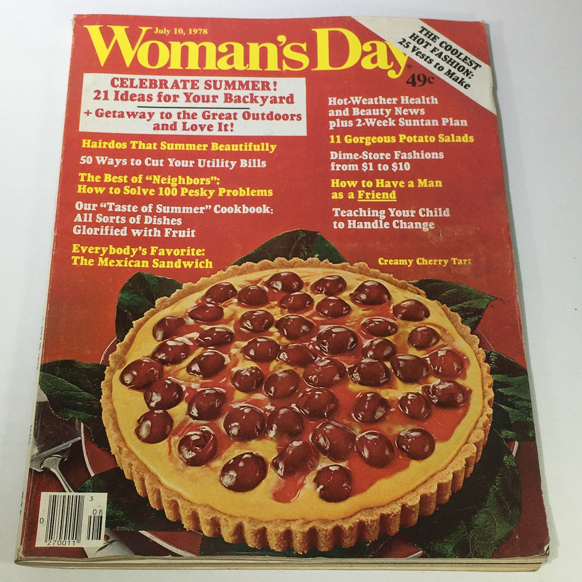 Vintage Woman's Day Magazine July 10 1978 - Creamy Cherry Tar Recipe / Newsstand