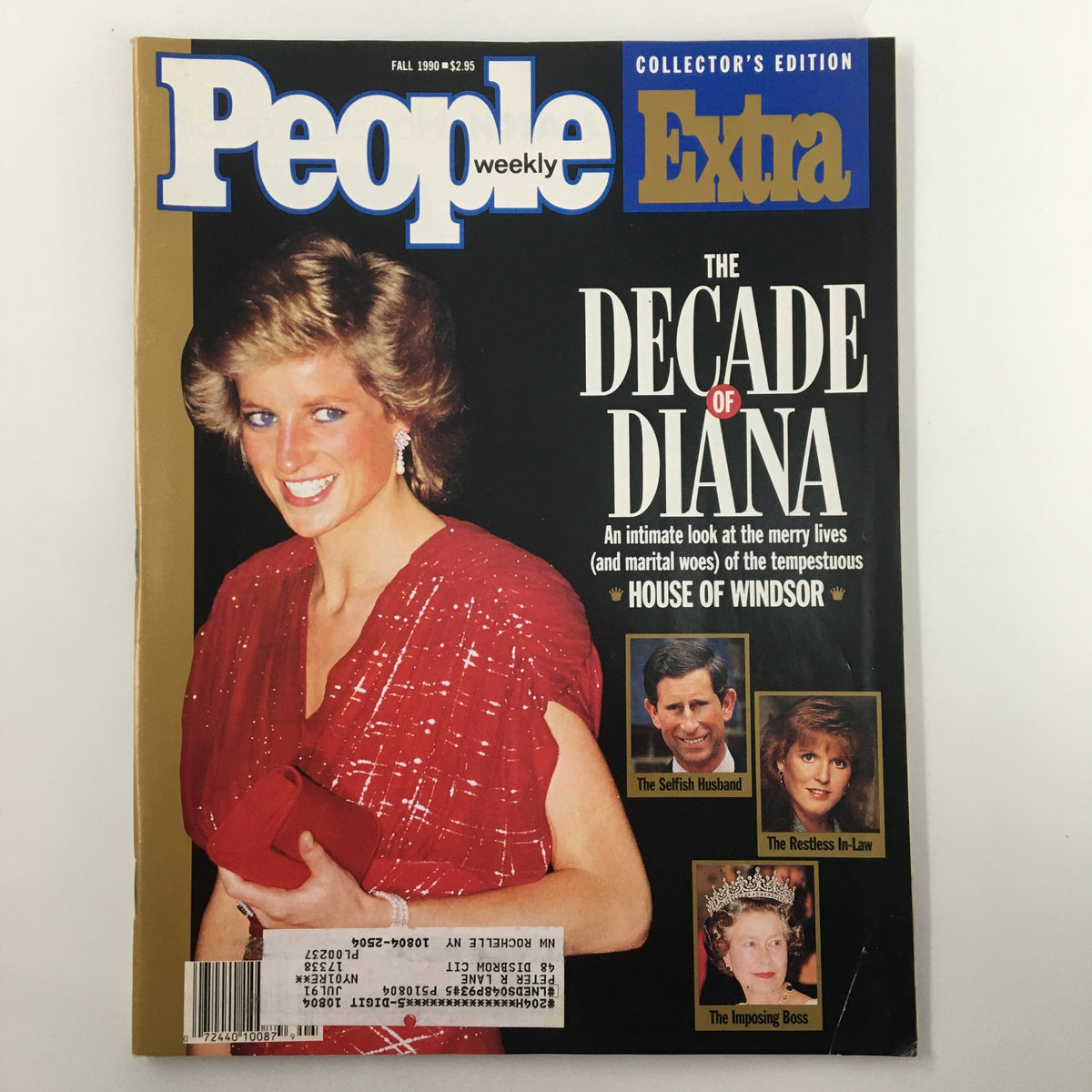People Weekly Magazine Fall 1990 cover featuring Princess Diana of Wales, titled 'The Decade of Diana', highlighting her life and the royal family with accompanying images of Prince Charles and other figures.