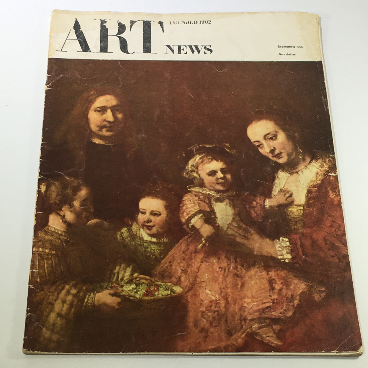 Cover of VTG Art News Magazine September 1956 featuring artwork and portraits by artists including Jackson Pollock and Jane Freilicher, highlighting mid-20th century art trends.