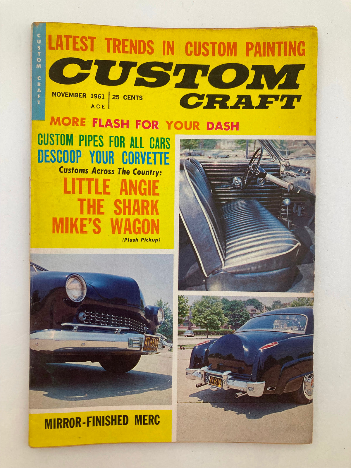 VTG Custom Craft Magazine November 1961 #11 The Shark Mike's Wagon cover featuring articles on custom cars and trends in custom painting.