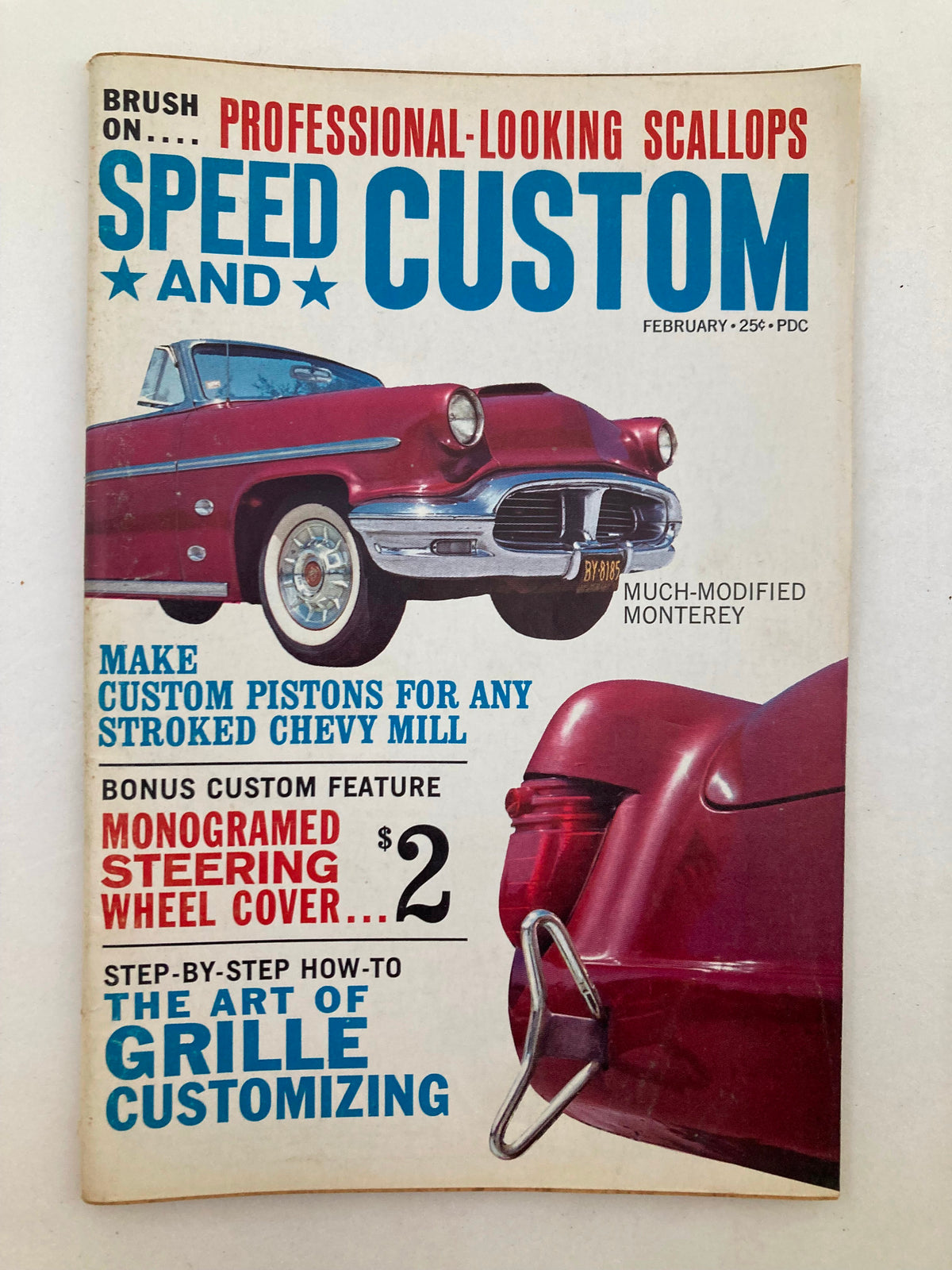Cover of VTG Speed & Custom Magazine February 1962 Vol 8 #8 featuring a Much-Modified Monterey car, showcasing automotive culture of the early 1960s.