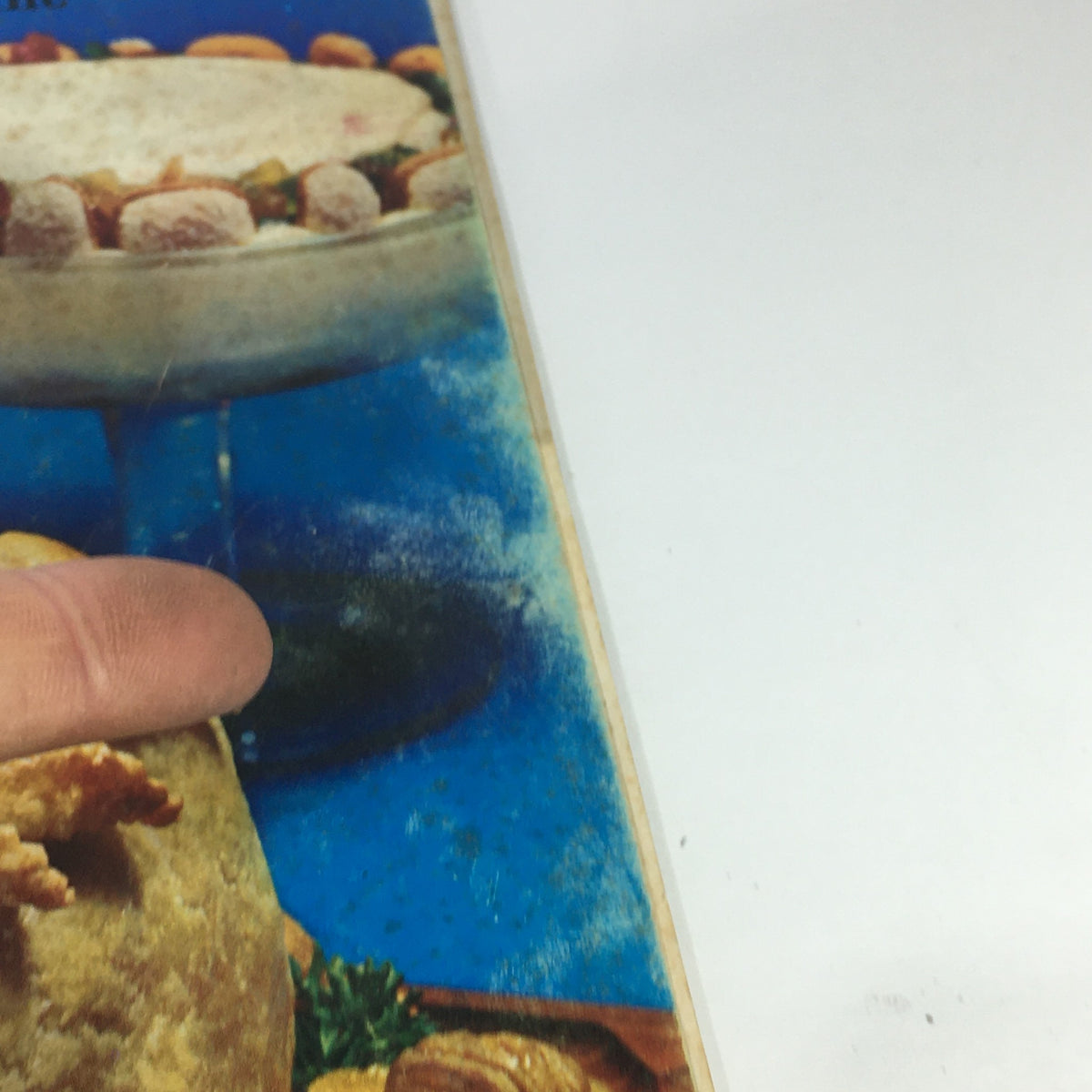 Close-up image of a dish featured in VTG Bon Appetit Magazine January-February 1971, highlighting a dessert served in a decorative bowl.