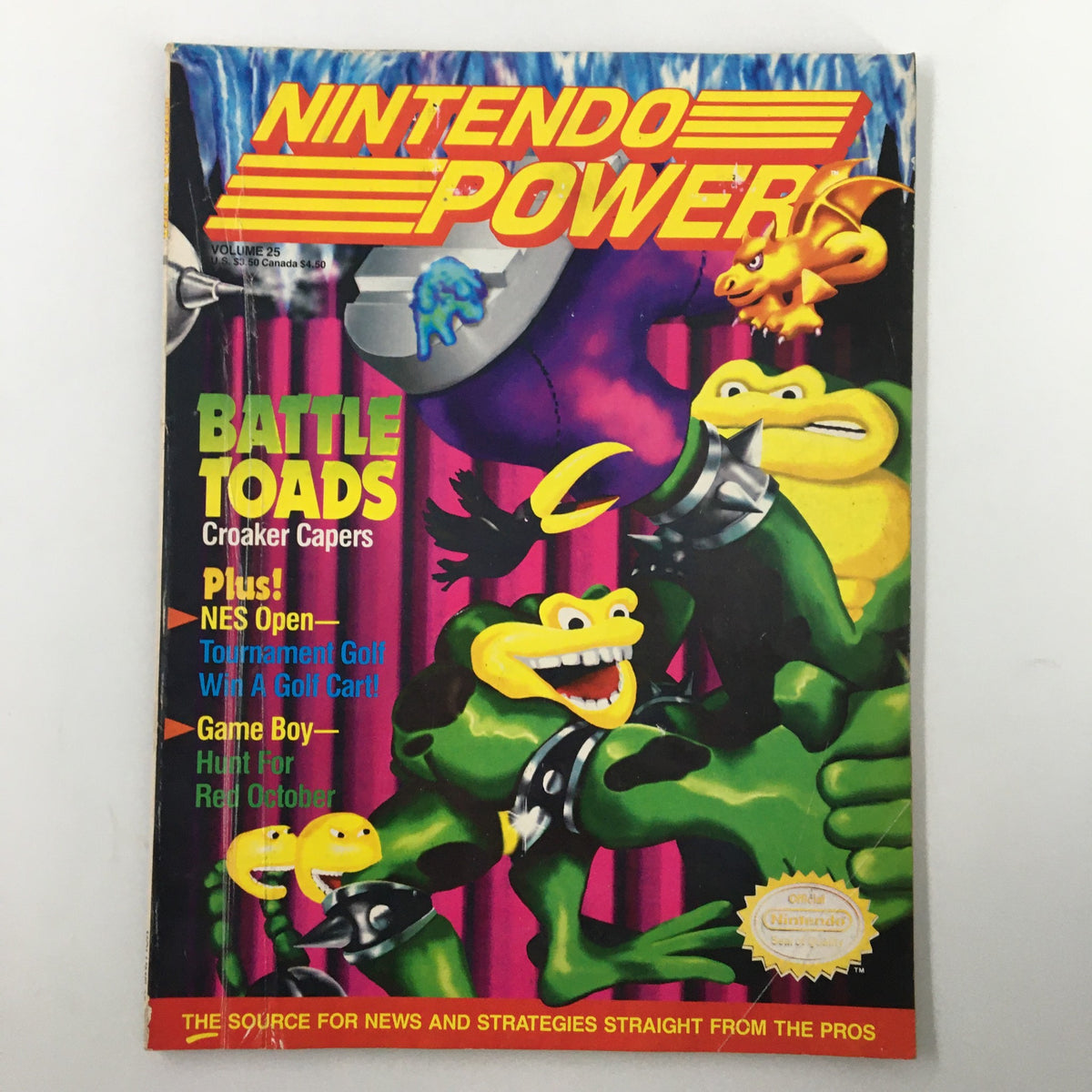 Front cover of Nintendo Power Magazine June 1991 #25 featuring Battle Toads Croaker Capers, showcasing vibrant artwork and game highlights.