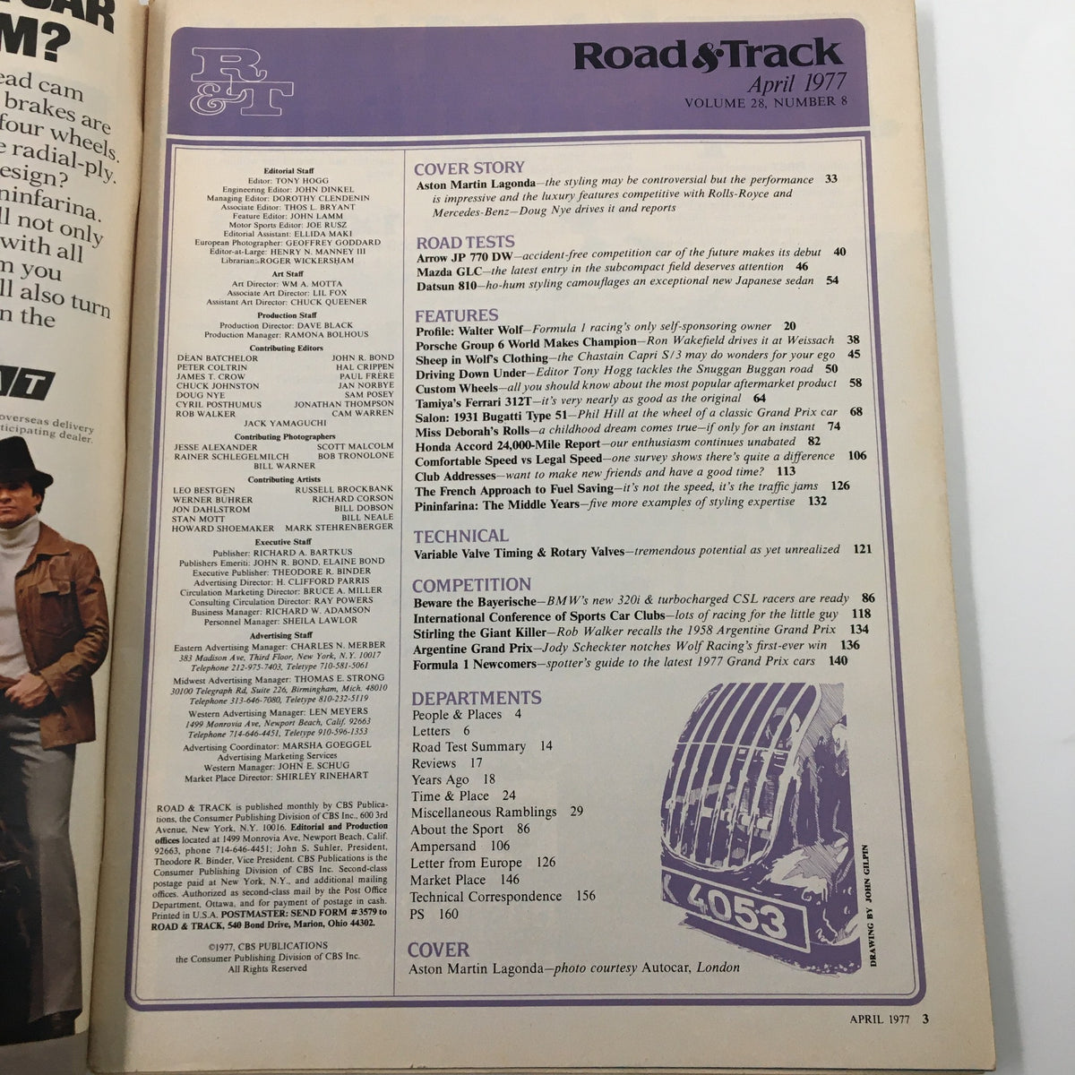 Vintage Road & Track Magazine April 1977 Aston Martin's Lagonda Ultimate Performance