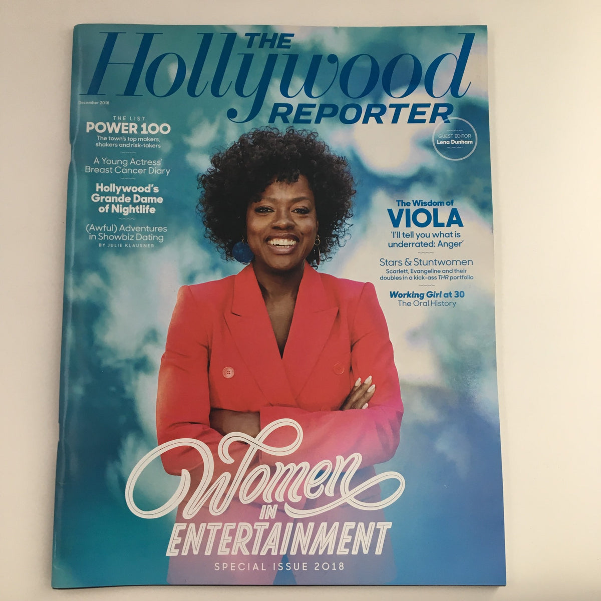 Cover of The Hollywood Reporter December 2018 featuring Viola Davis, titled 'The Wisdom of Viola Davis.' The magazine focuses on women in entertainment and highlights Viola's significant contributions to the film industry.