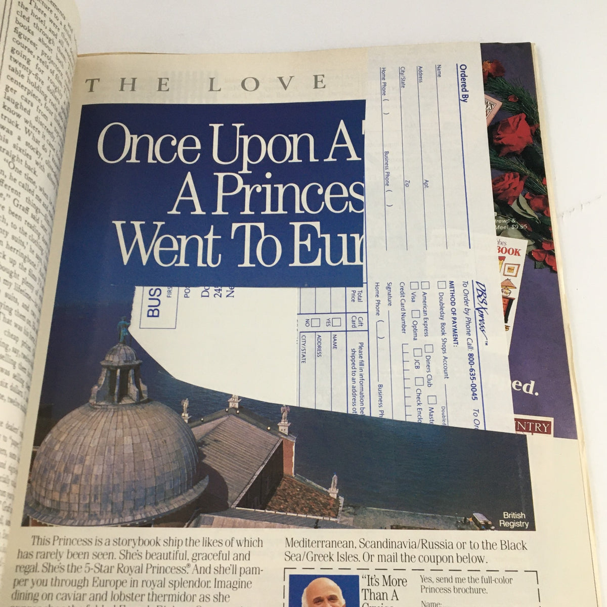 Article page from The New Yorker Magazine November 20, 1989 featuring a travel-related article titled 'Once Upon A Princess Went To Europe' with visuals and travel details.