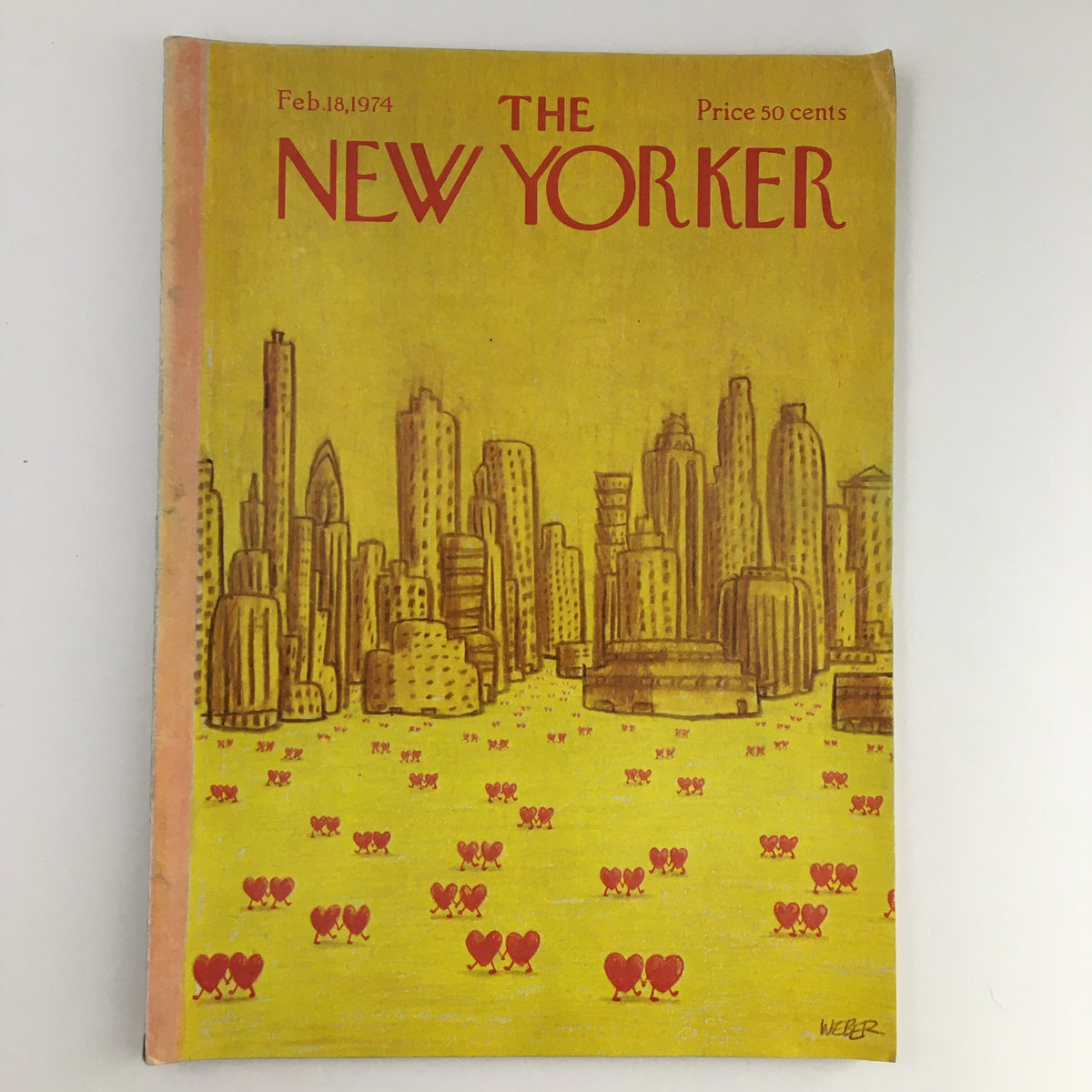 Cover of The New Yorker magazine, February 18, 1974, featuring a thematic illustration by Robert Weber