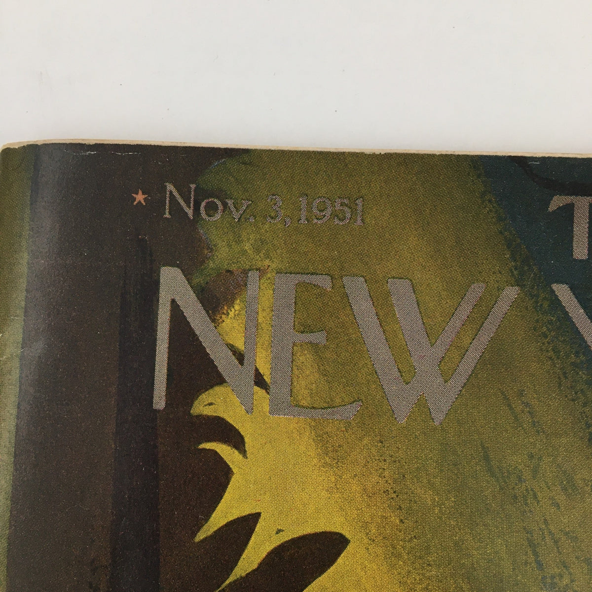 Close-up of The New Yorker Magazine November 3, 1951, highlighting the magazine's title and publication date with distinctive typography.