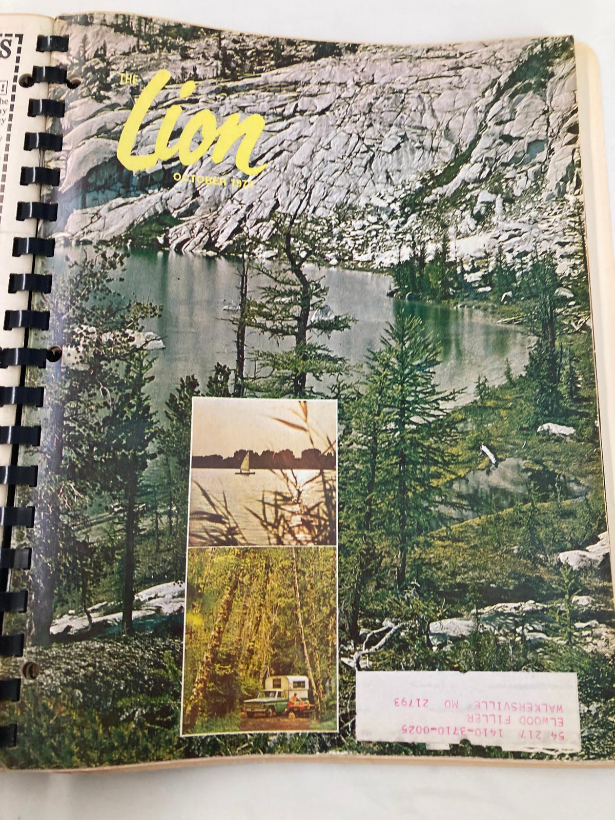 Cover of October 1972 issue of The Lion Magazine featuring a picturesque lake and forest landscape, part of the 1972 January-December The Lion Magazine Full Year Hard Cover Compilation Issues.