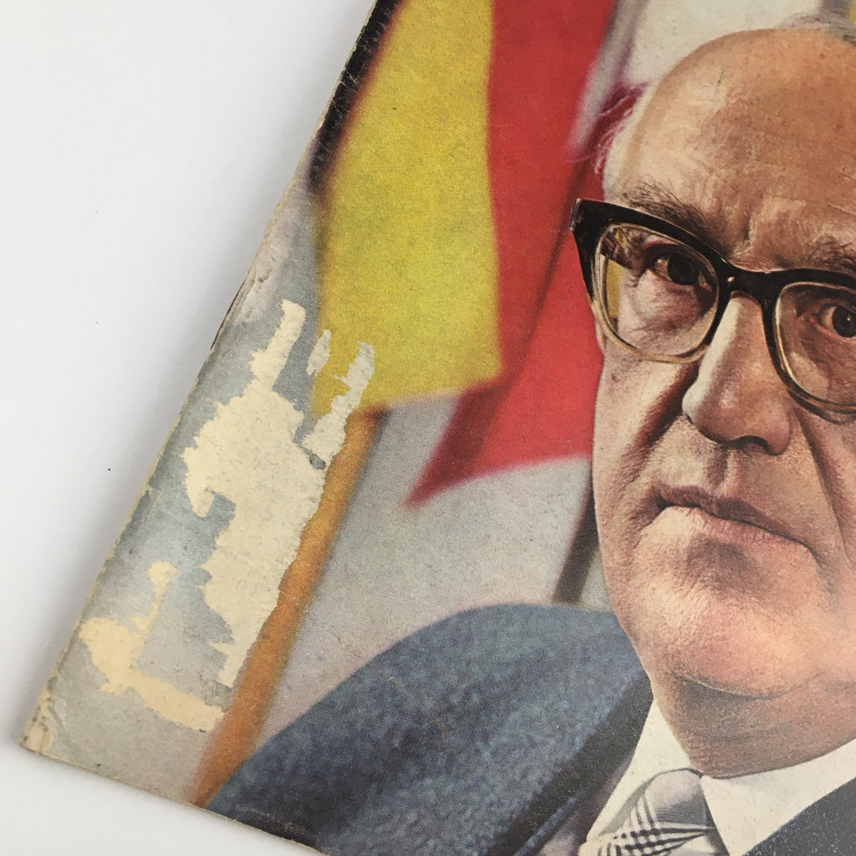 Close-up of Newsweek Magazine from January 7, 1963, highlighting a prominent figure and flags, related to Walter Hallstein's role in the Common Market.