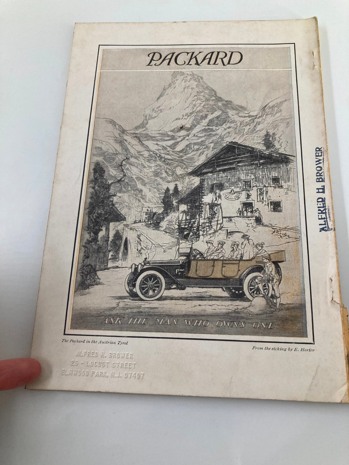 Back cover of The National Geographic Magazine from June 1914, branded with the title 'PACKARD' and accompanying illustrations.