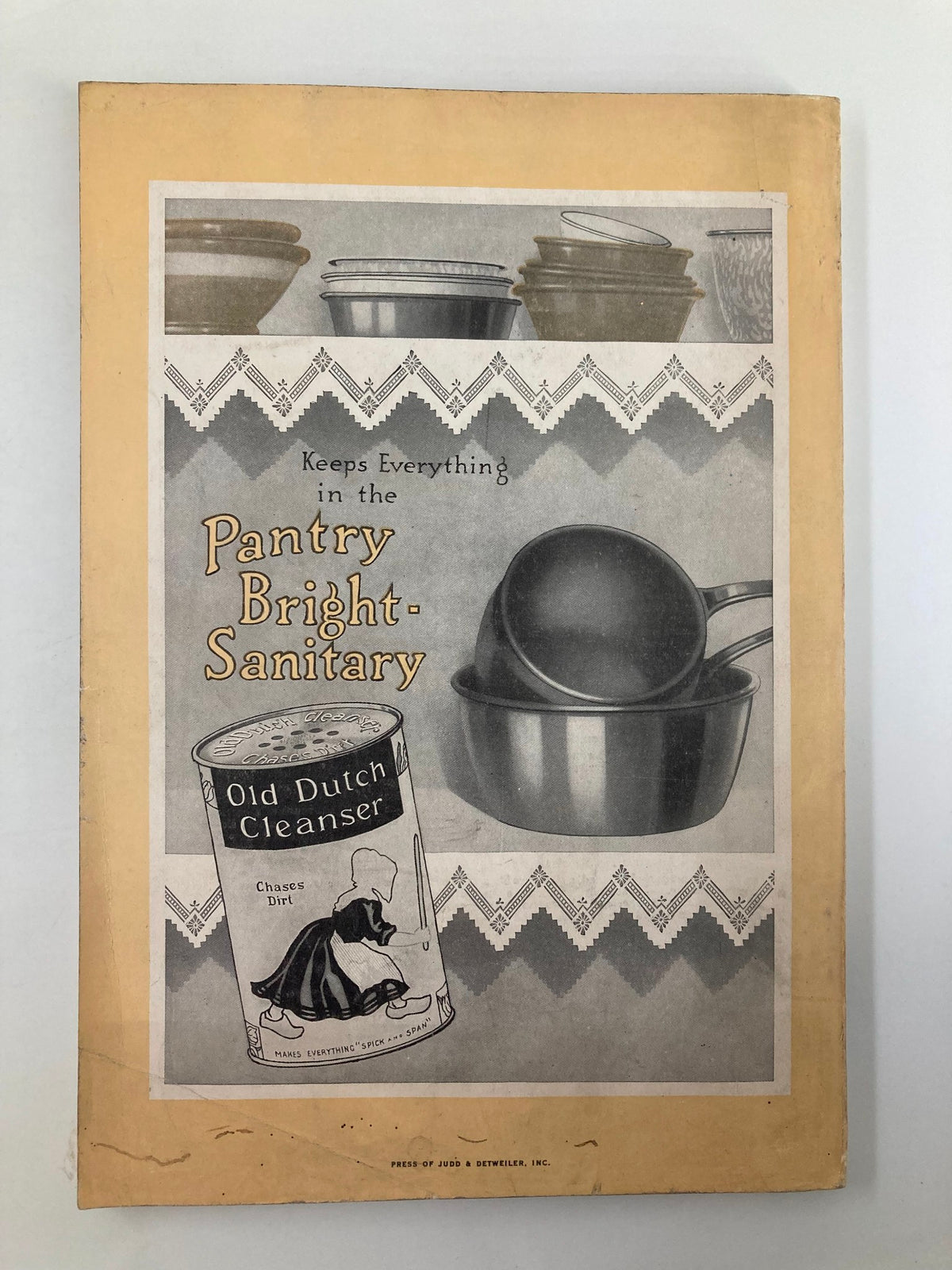 Advertisement for Old Dutch Cleanser from the March 1916 National Geographic Magazine, highlighting its effectiveness for pantry hygiene.