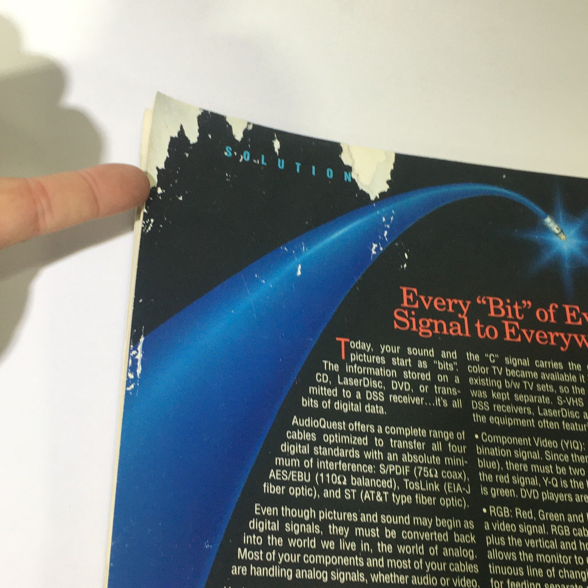 Back cover of Stereophile Magazine June 1997 showing minor wear and text discussing digital signal transmission and audio cables. This issue features notable content related to audio technology.
