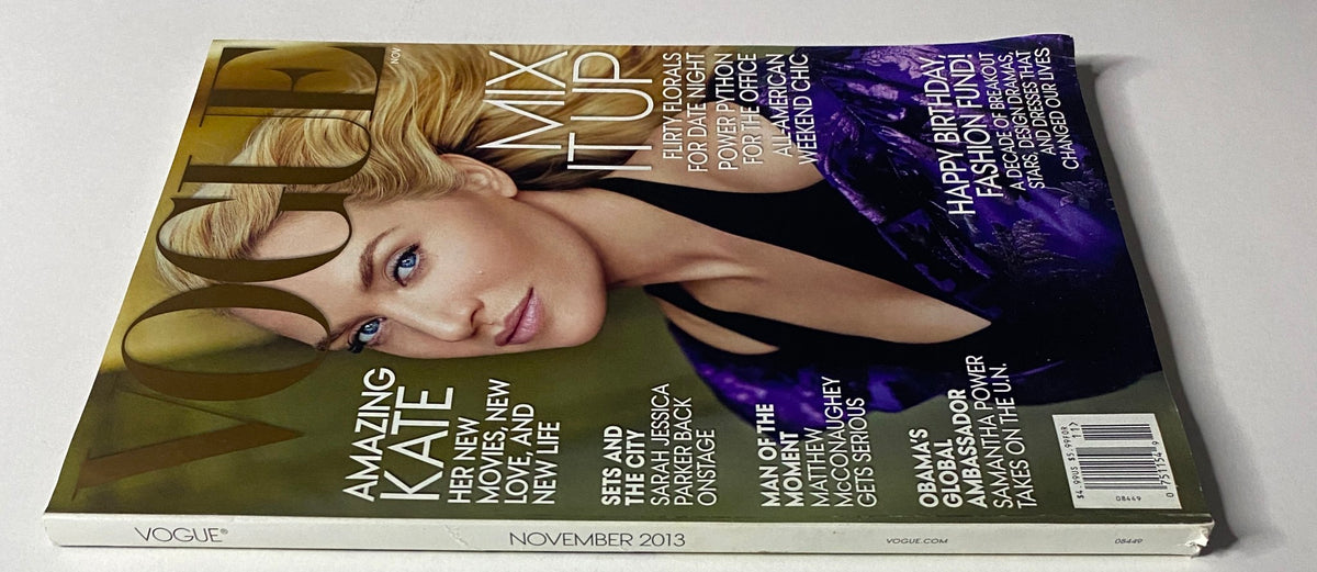 Vogue Magazine November 2013 featuring Kate Winslet on the cover. The cover highlights her fashion in a Donna Karan New York dress and Vera Wang jacket.