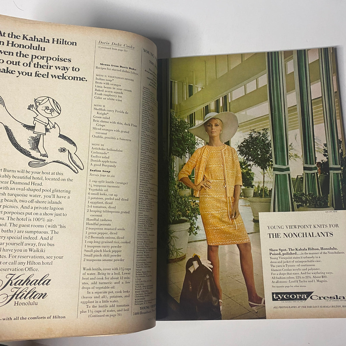 Interior page of Vogue Magazine November 1, 1966, featuring a model posed elegantly in a chic outfit, exemplifying 1960s fashion.