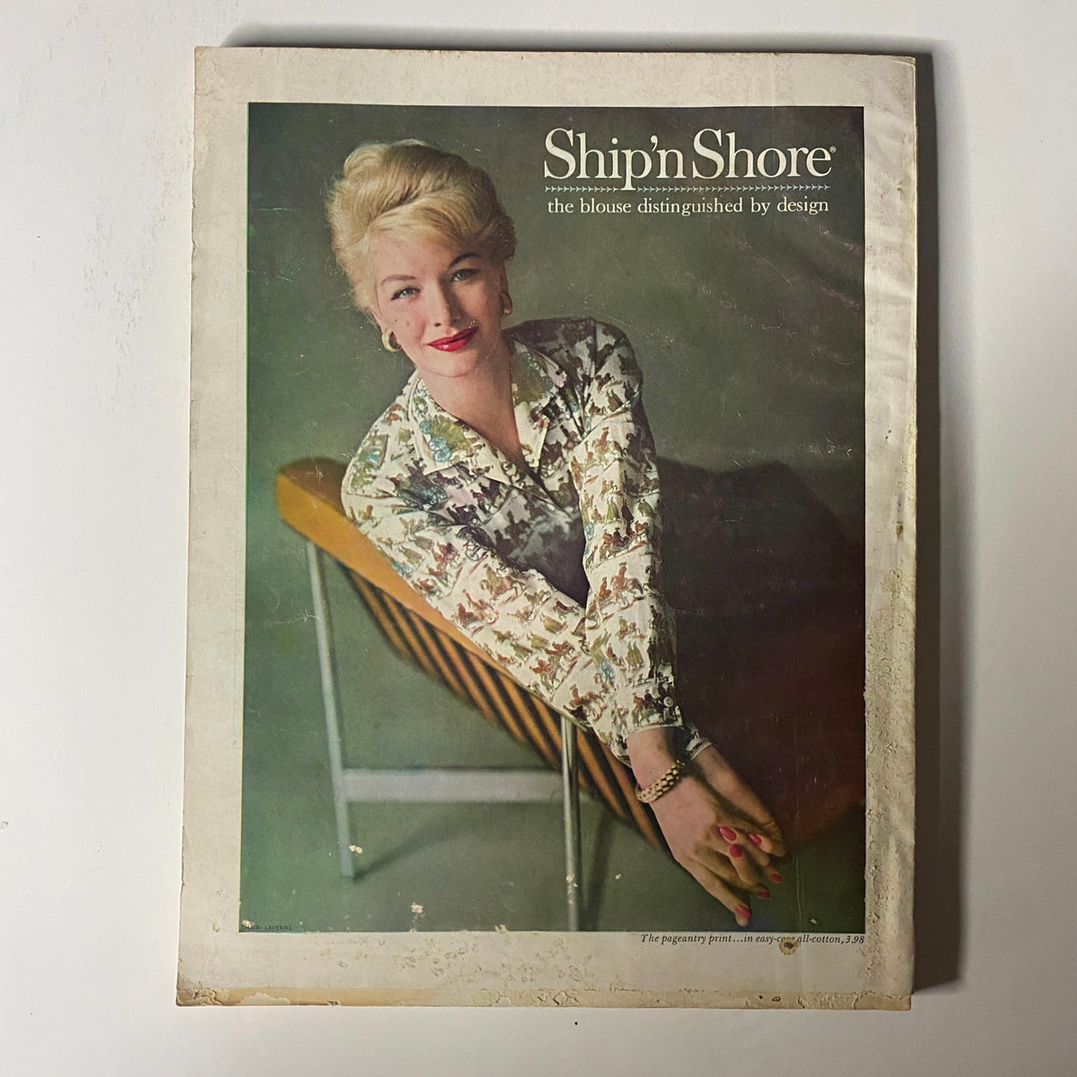 Cover of Ship'n Shore magazine showcasing a model in a floral blouse, adjacent to the Harper's Bazaar Magazine September 1960 context.