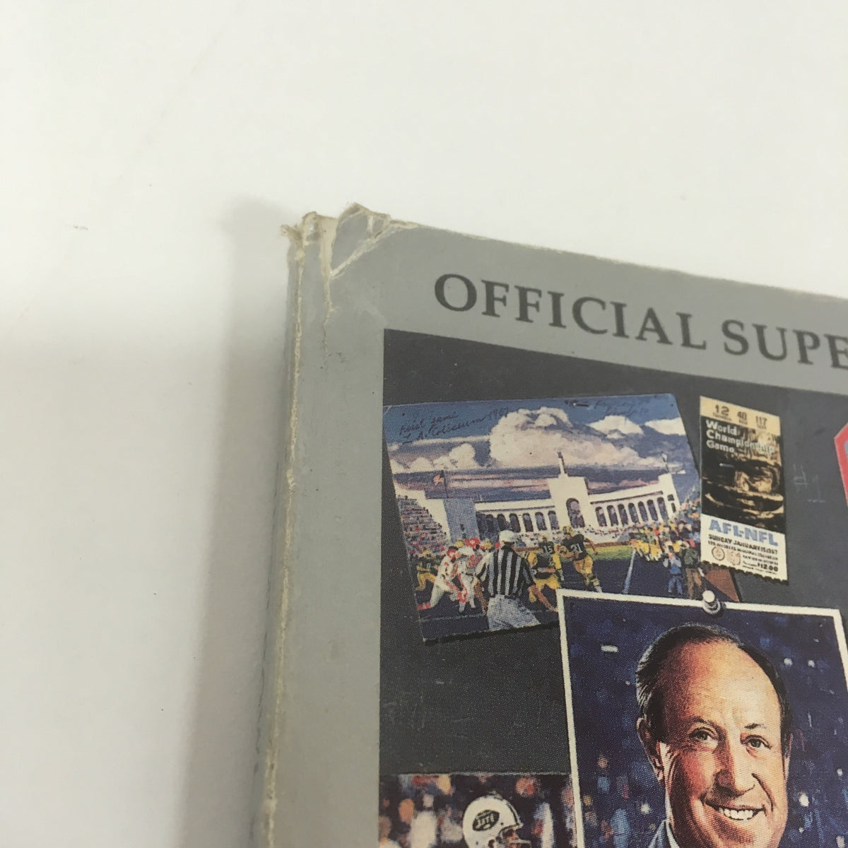 Cover of the Official Super Bowl XXV Game Program January 27, 1991, featuring various sports graphics and images.