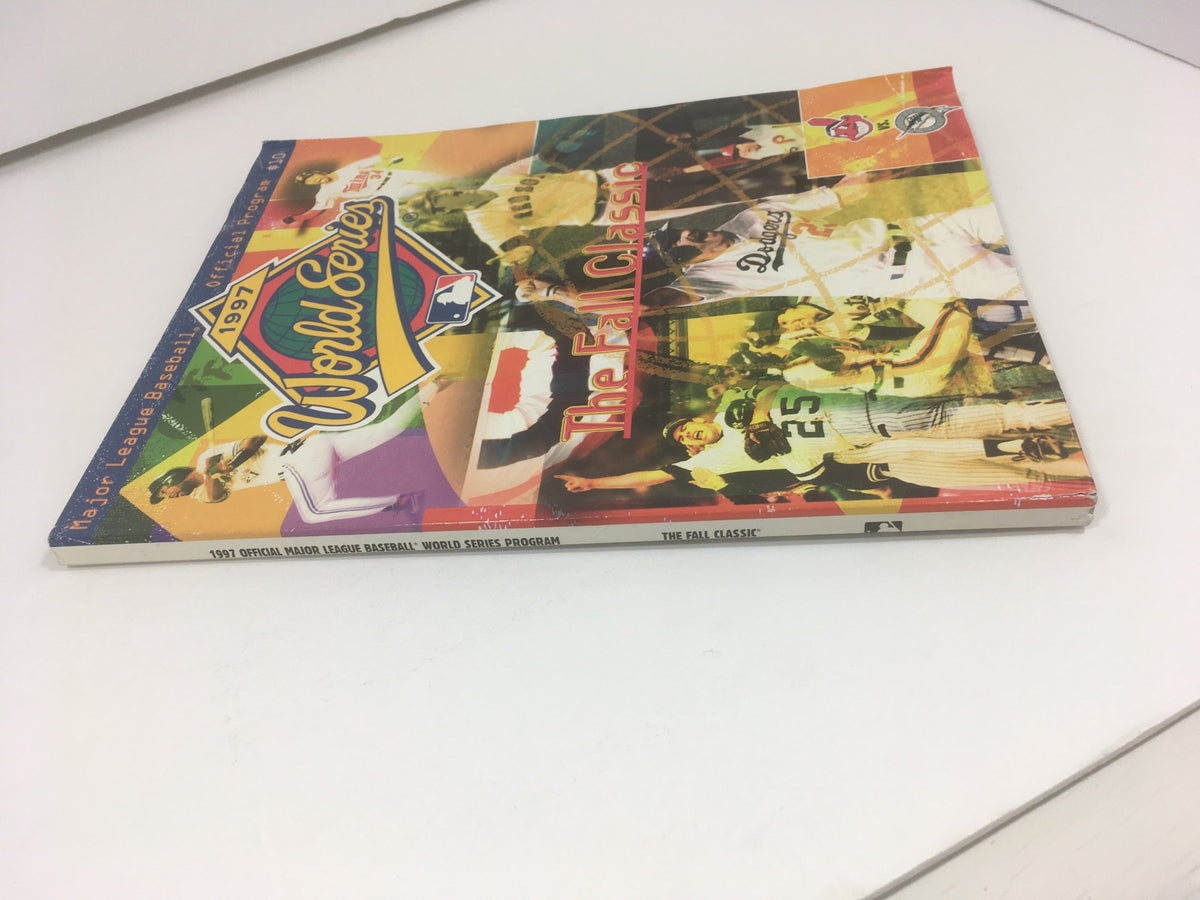 Side angle of the 1997 World Series Major League Basketball Official Program displaying its thickness and spine.