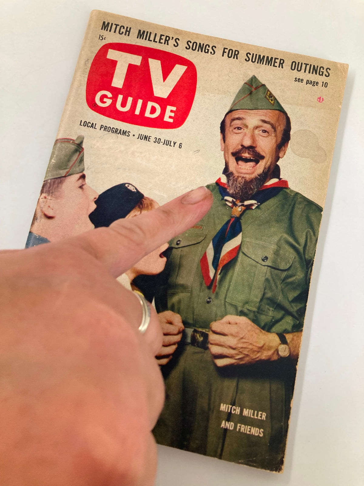 Close-up of the cover of TV Guide Magazine June 30 1962 showing Mitch Miller and kids, highlighting its collectible charm.