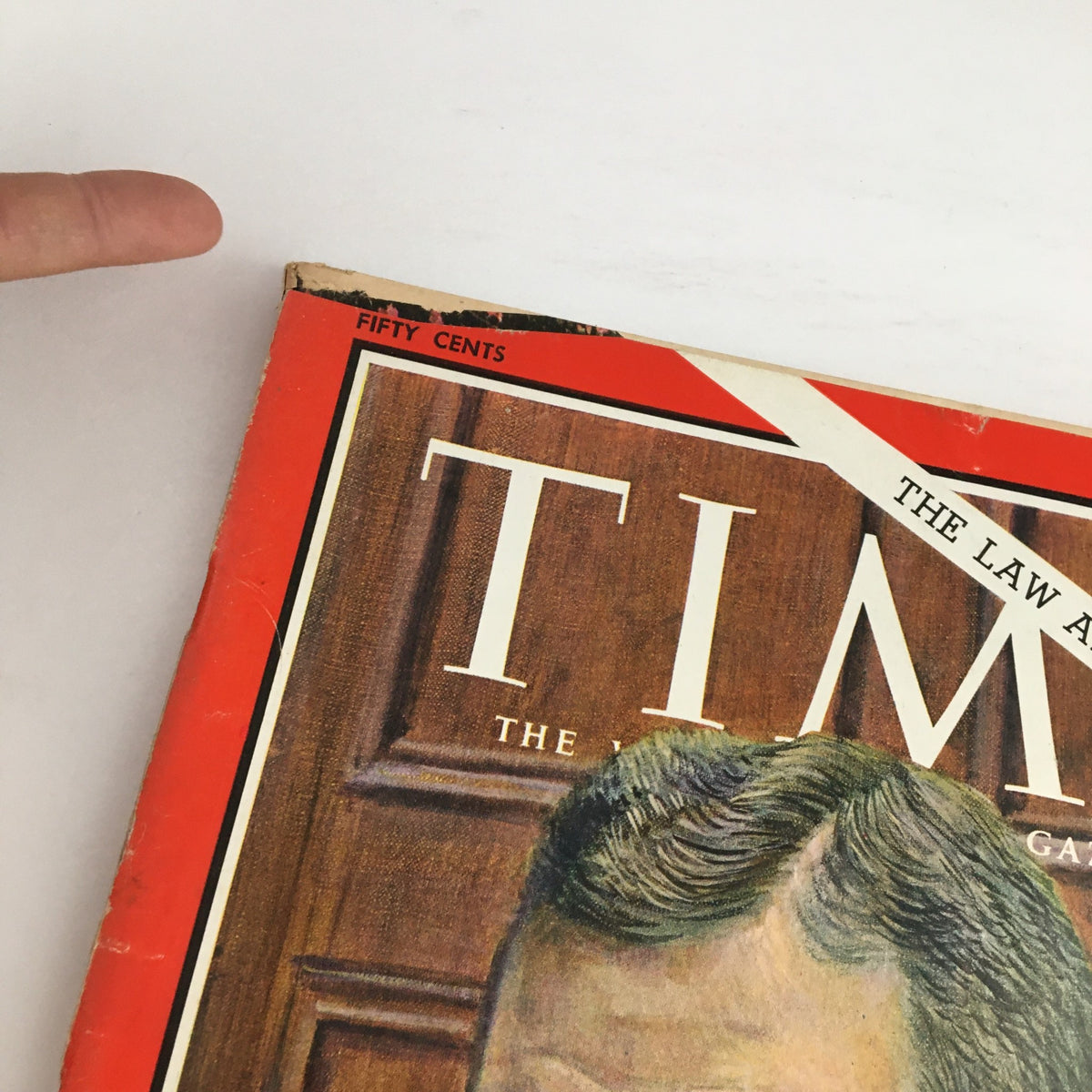 Top corner of the Time Magazine dated May 12, 1967, emphasizing the magazine's price of fifty cents and the issue title featuring Federal Judge Frank Johnson.
