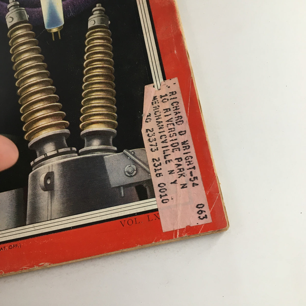 Close-up of address label on Time Magazine March 2, 1953, showcasing the cover design and vintage appeal featuring Gwilym Alexander Price.