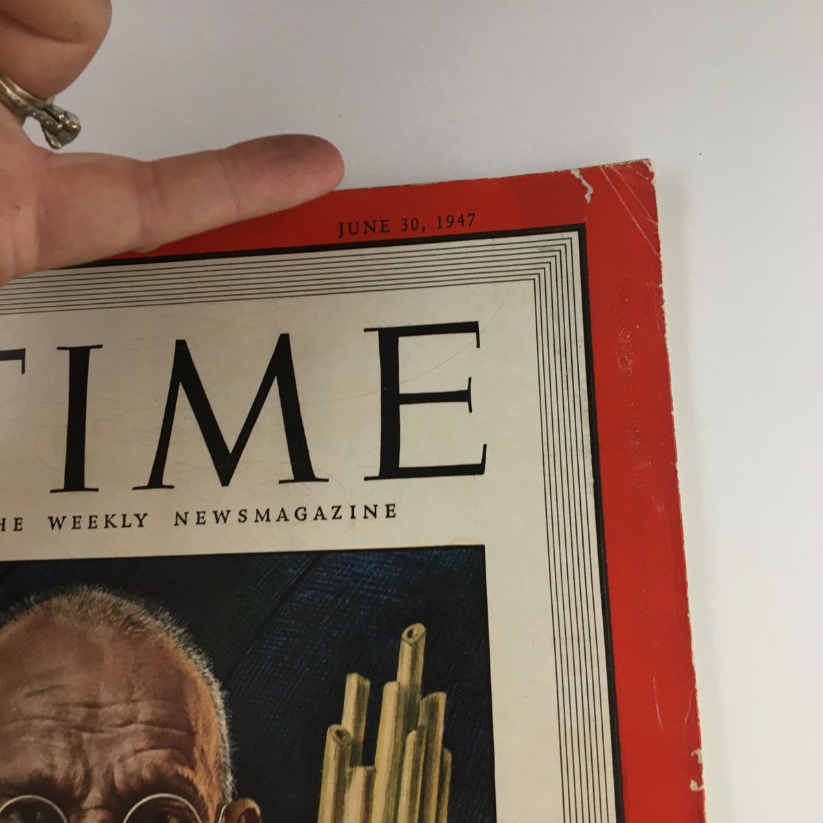 Cover of Time Magazine from June 30, 1947, featuring Mohandas Karamchand Gandhi, a significant figure in India's independence movement.
