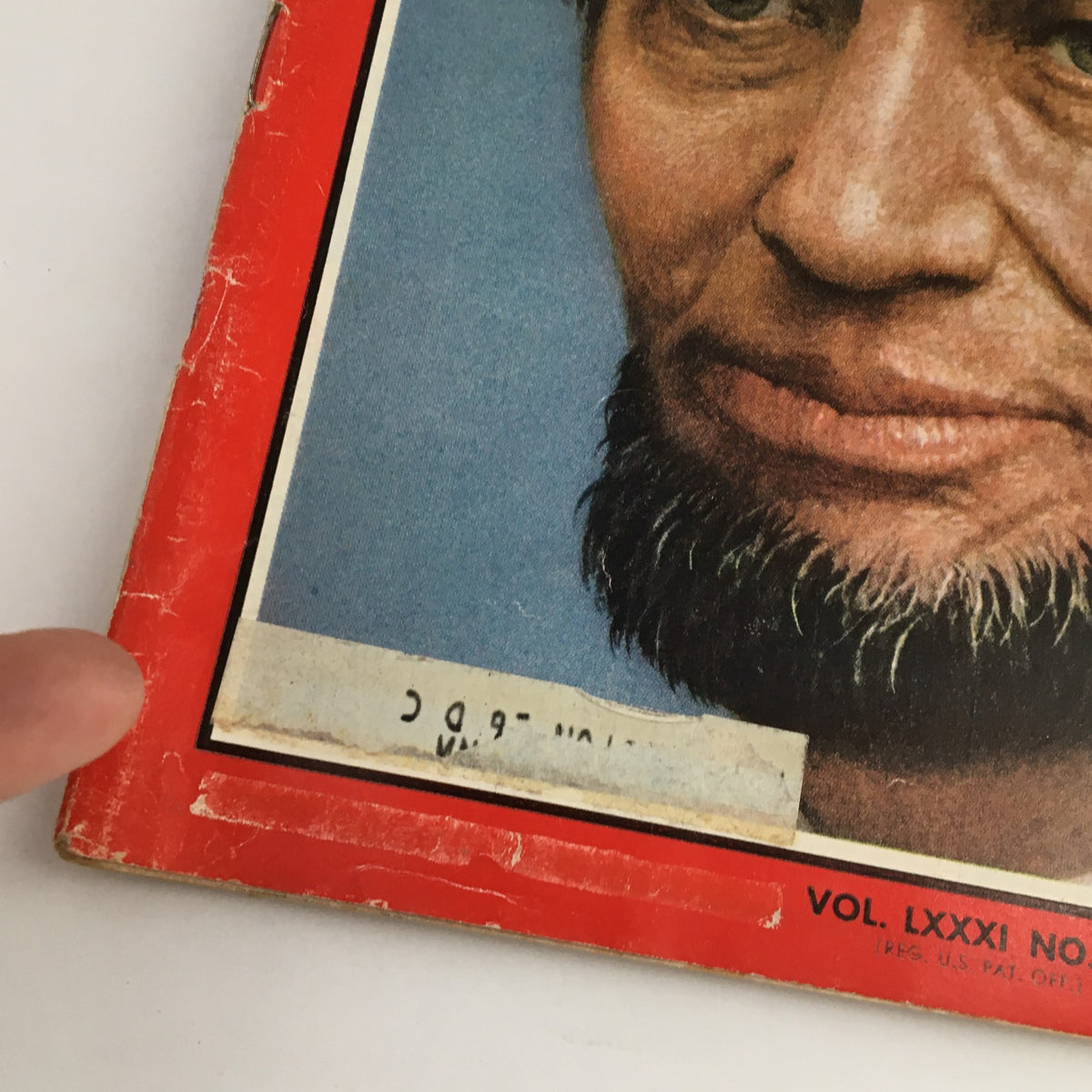 Close-up view of the Time Magazine cover dated May 10, 1963, Vol. 81 No. 19, highlighting the vintage quality and an address label on the cover.