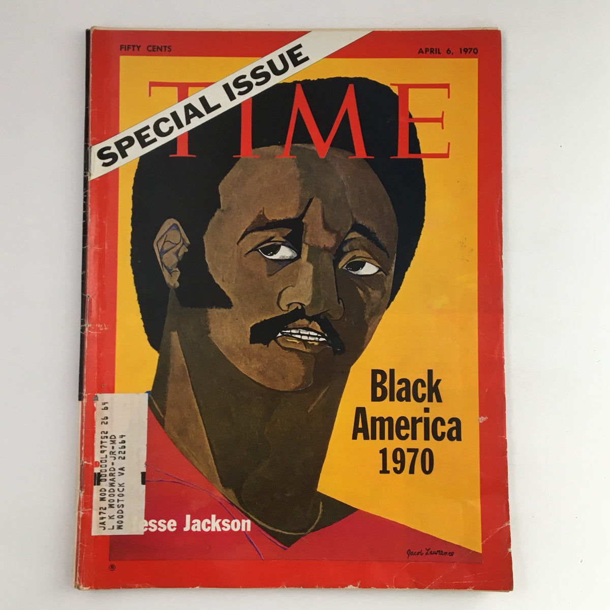 Time Magazine April 6 1970 featuring Rev. Jesse L. Jackson, Sr. on the cover, highlighting the theme 'Black America 1970' in a vibrant and vintage design.