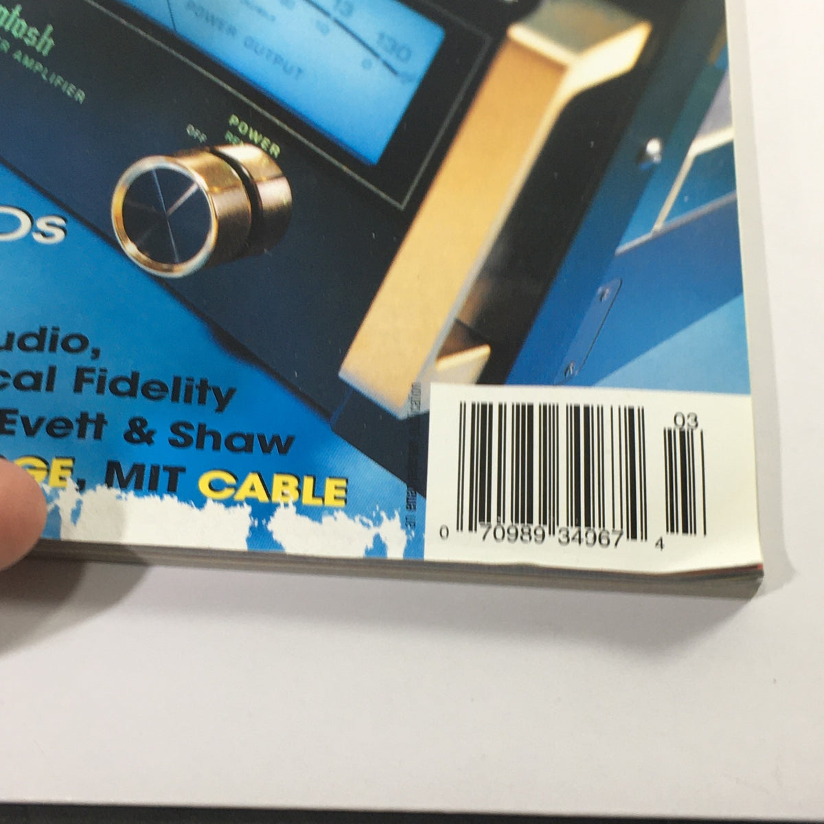Close-up of Herron Audio equipment featured in Stereophile Magazine March 2000, showcasing high-fidelity audio technology. This magazine includes insights on music icons Neil Young and Wendy Carlos.