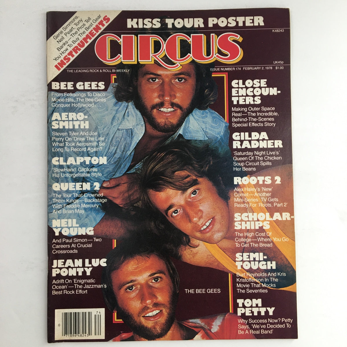 Circus Magazine February 2 1978 cover featuring The Bee Gees, Aerosmith, and Queen, showcasing iconic bands of the late 70s.