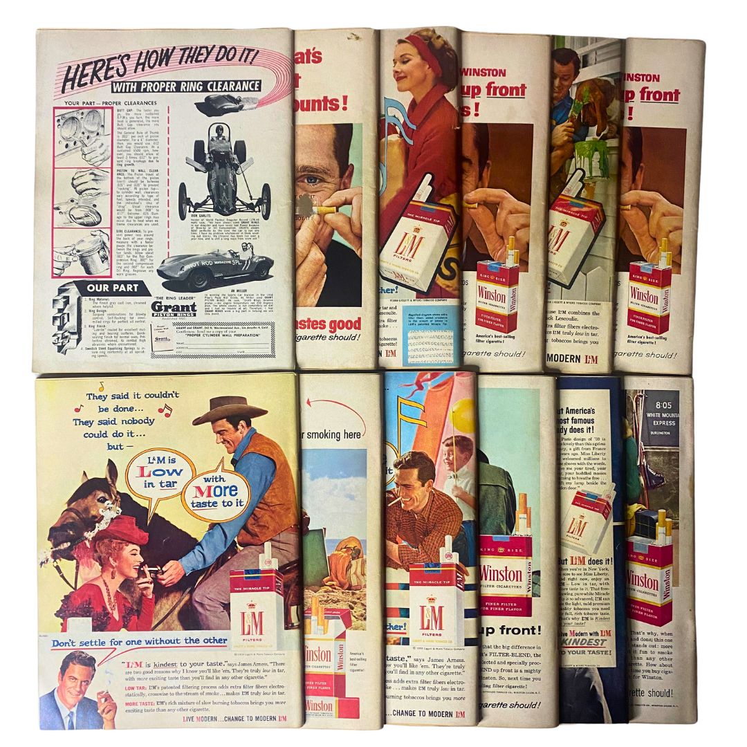Lot of 12 Vintage Hot Rod Magazine January - December 1959 Complete Year