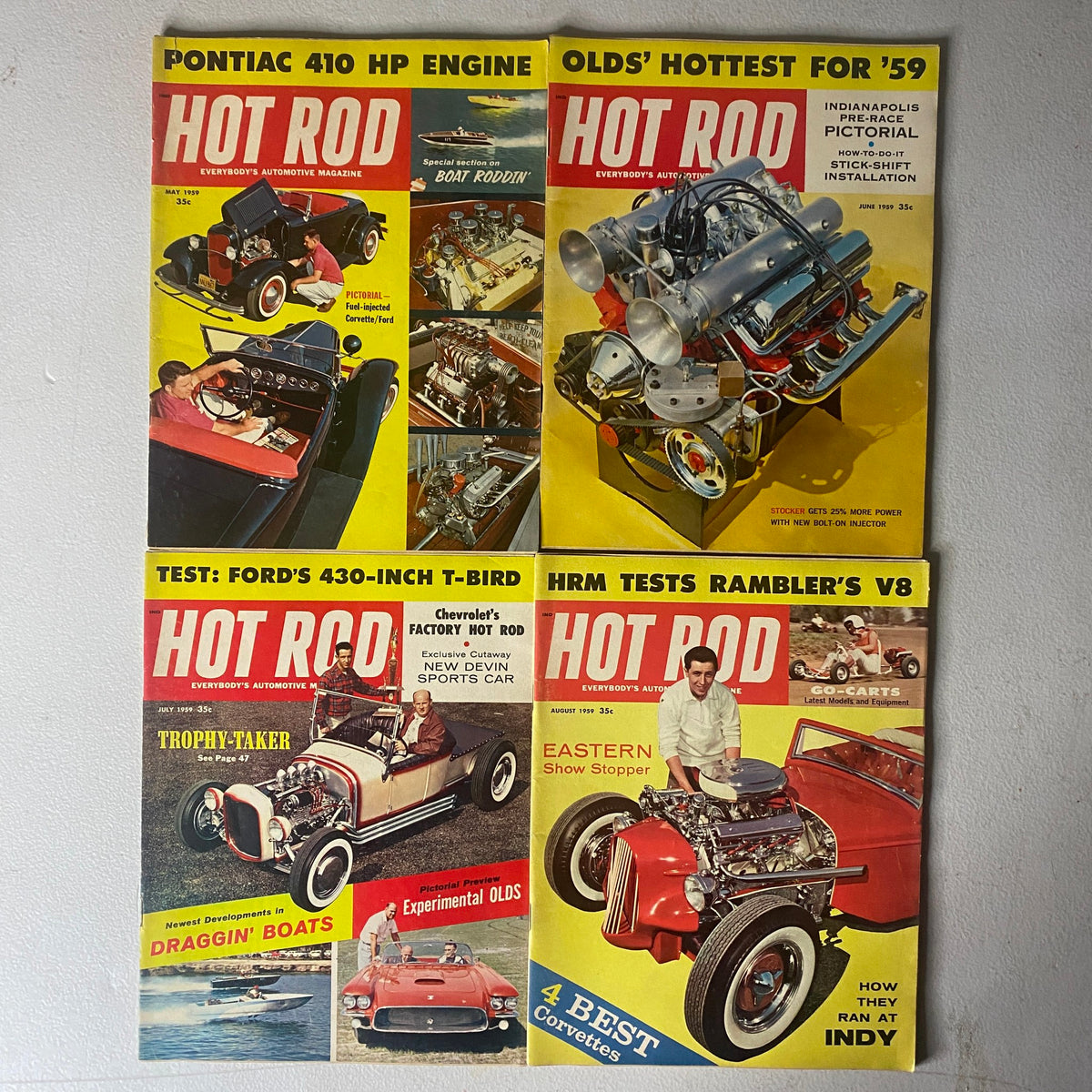 Lot of 12 Vintage Hot Rod Magazine January - December 1959 Complete Year