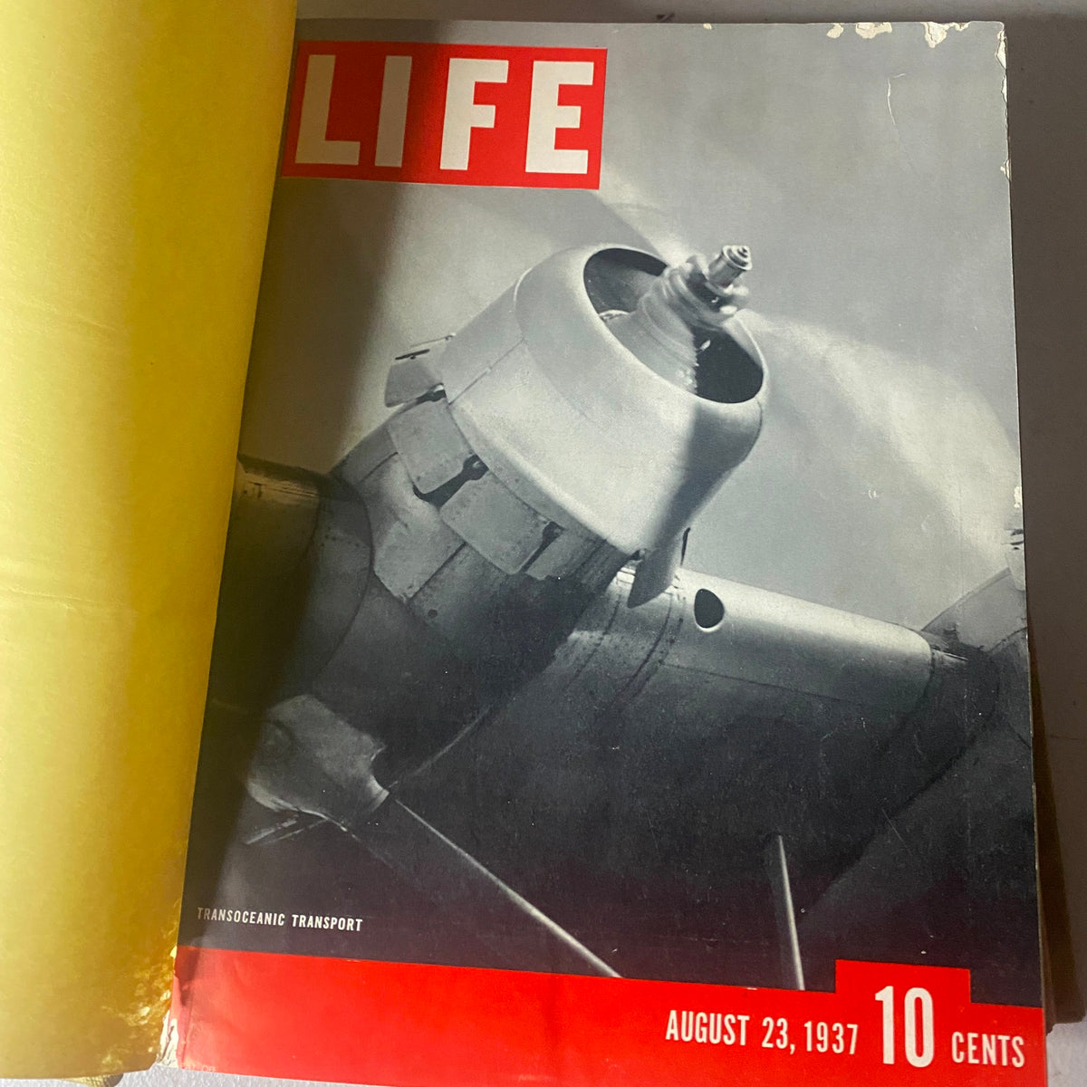 Cover of the VTG 1937 Bound Life Magazine featuring the August 23 edition with airplane imagery.