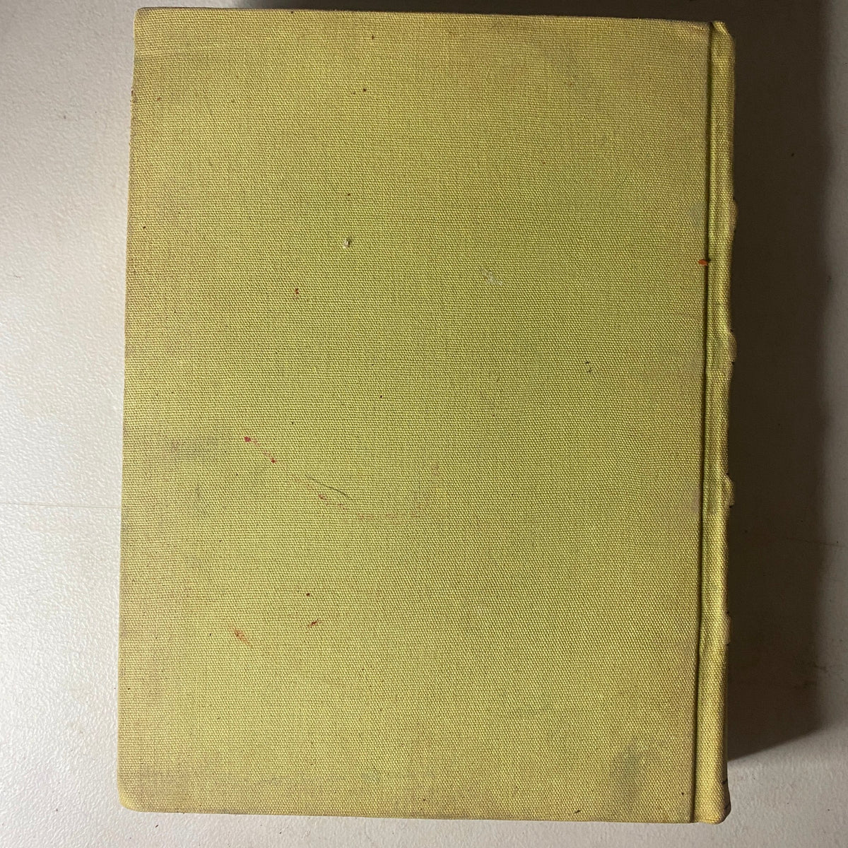 Spine view of the VTG 1937 Bound Life Magazine showing a vintage yellow cloth cover with minor wear.
