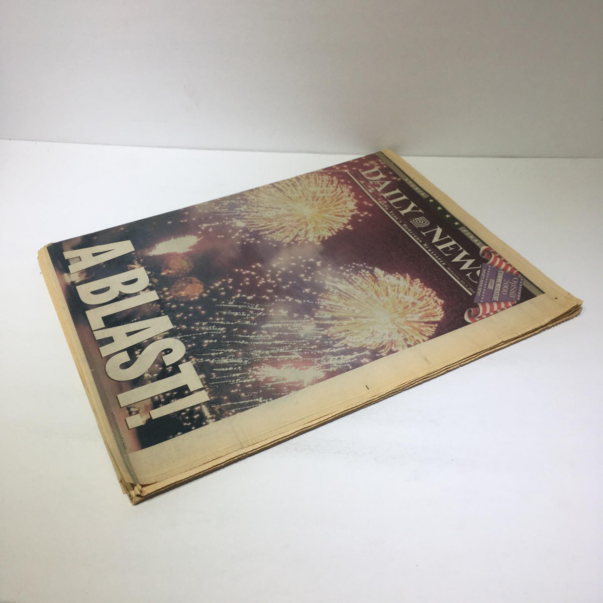 New York Daily News: March 16 1991, A Blast! - Vintage newspaper featuring colorful fireworks display on the front cover, showcasing the headline 'A BLAST!'. Ideal for collectors of historical news articles and memorabilia.