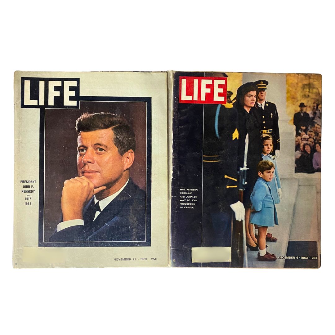 Lot of 2 VTG Life Magazine 1963 John F. Kennedy & Jackie Kennedy