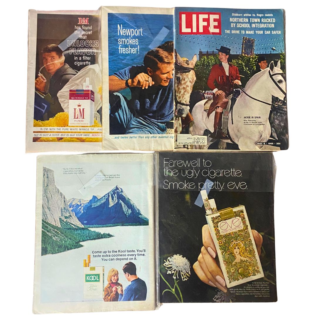 Lot of 5 VTG Life Magazines with notable covers, including Jackie Kennedy's features and social issues of the era, highlighting the years 1960 to 1971.