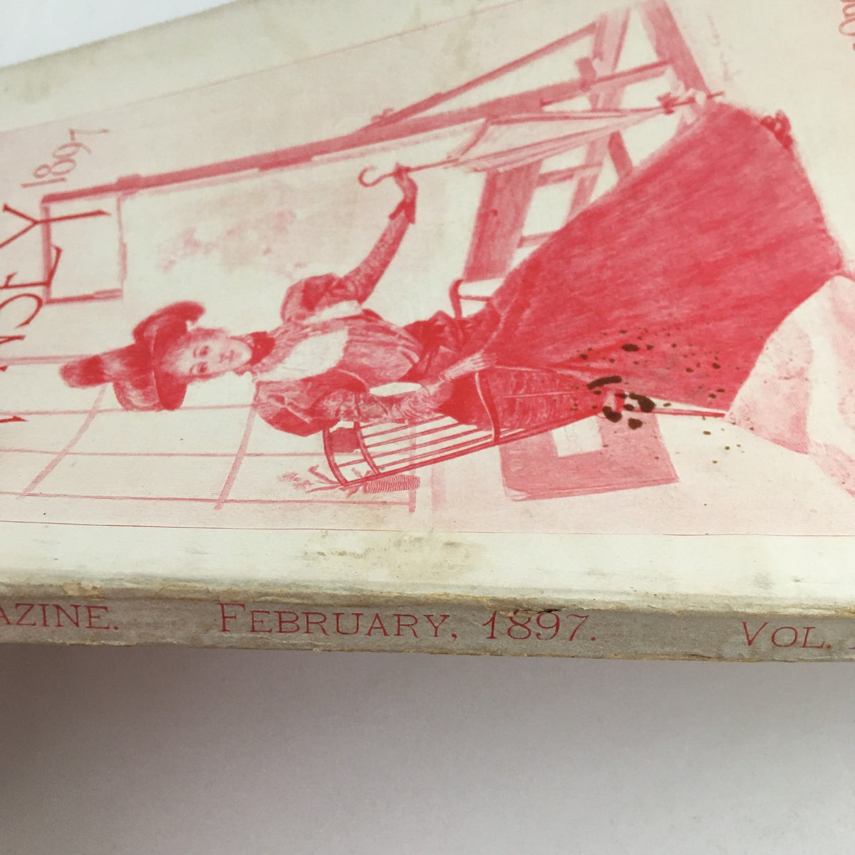 Side view of Munsey's Magazine Midwinter 1897, revealing its date and vintage features, illustrating its condition and collectible value.