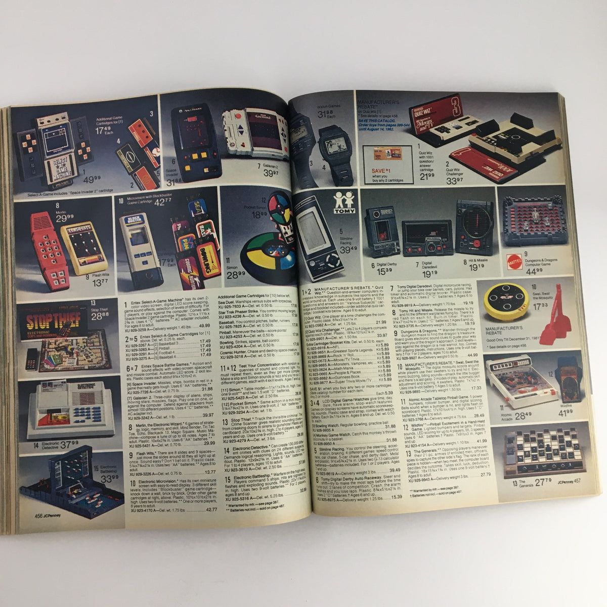 1981 JCPenney Dandy Christmas Children's Outfit Catalog featuring handheld electronic games and toys. Great for those interested in vintage gaming history.