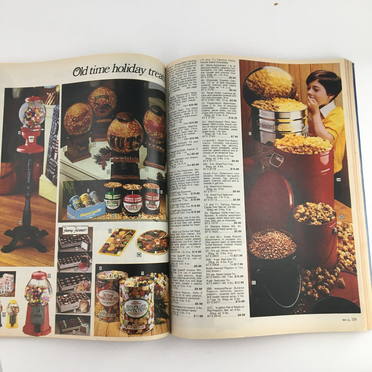 Sears Fall and Winter Atari 5200 Colecovision Price Guide Catalog showing vintage holiday treats including candy vending machines and popcorn containers.