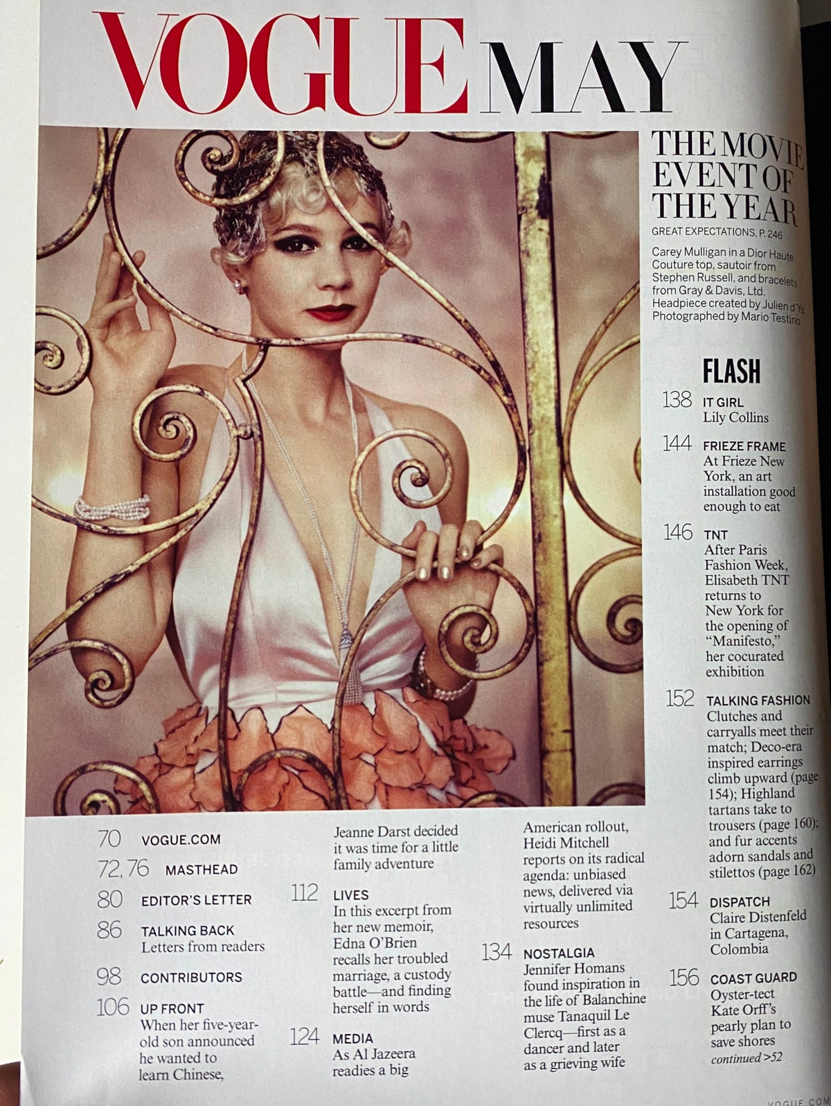 Vogue Magazine May 2013 page featuring a segment on Jeanne Damas, discussing her influence on fashion and the magazine.