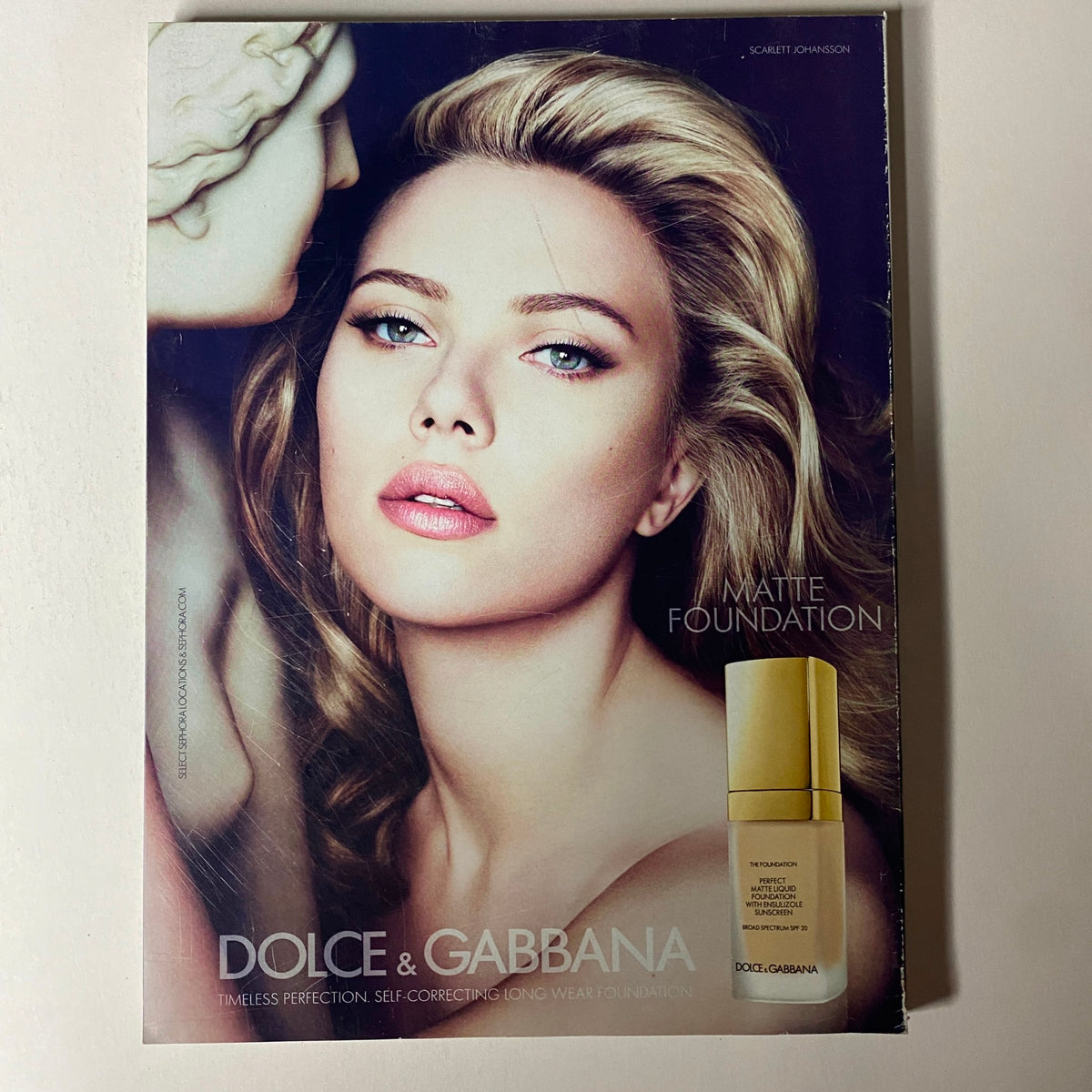 Vogue Magazine April 2013 Michelle Obama Cover No Label presenting a Dolce & Gabbana advertisement with Scarlett Johansson promoting a matte foundation product.
