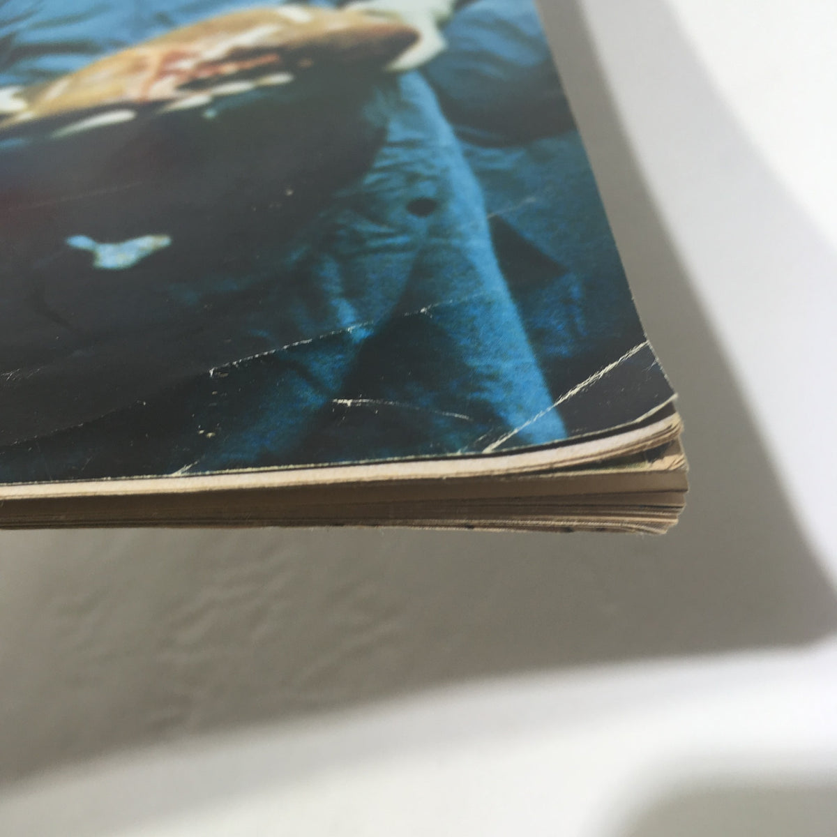 Side view of Life Magazine: Liver Transplants - Dustin Hoffman - September 1982, highlighting some wear and slight bending at the magazine's edges.
