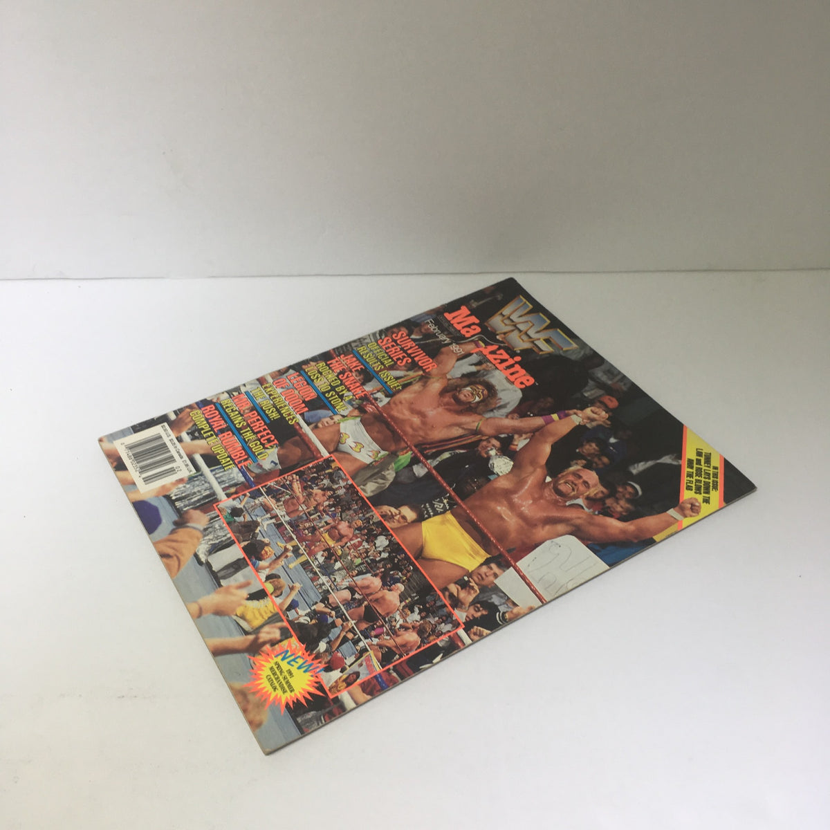 WWF Magazine February 1991 featuring Hulk Hogan and Ultimate Warrior on the cover, showcasing dynamic wrestling imagery and vibrant colors indicative of early 1990s pop culture.