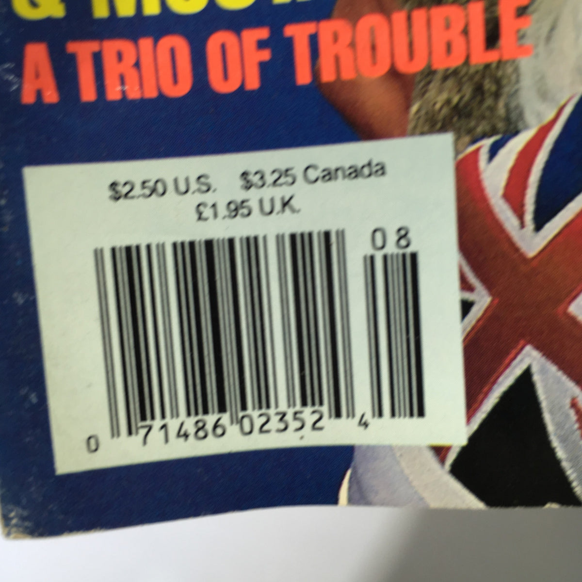 Back cover of WWF Magazine: The British Bulldog August 1991, displaying pricing information and promotional details.