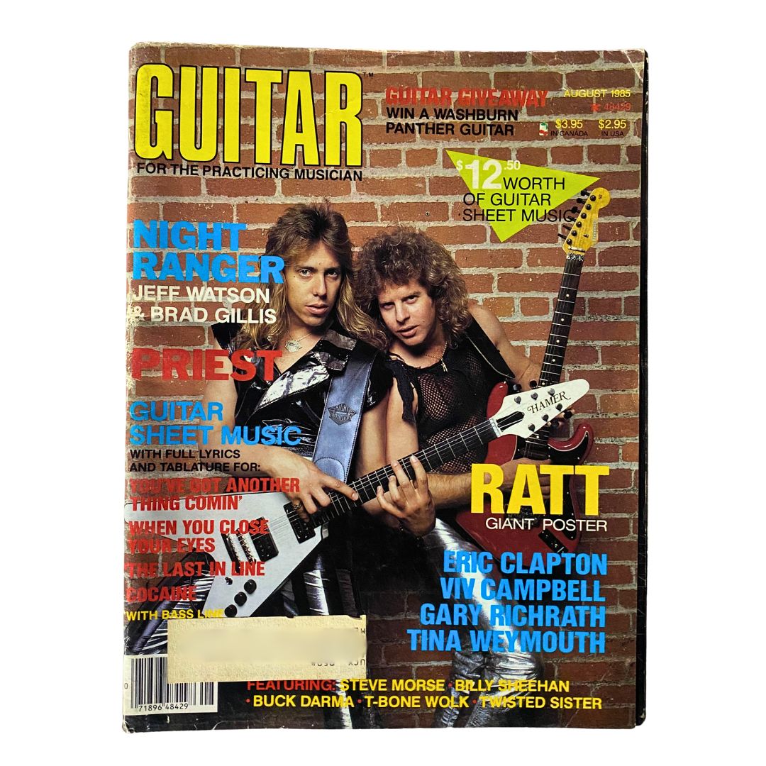 Vintage Guitar Magazine August 1985 Warren DeMartini of Ratt w Poster