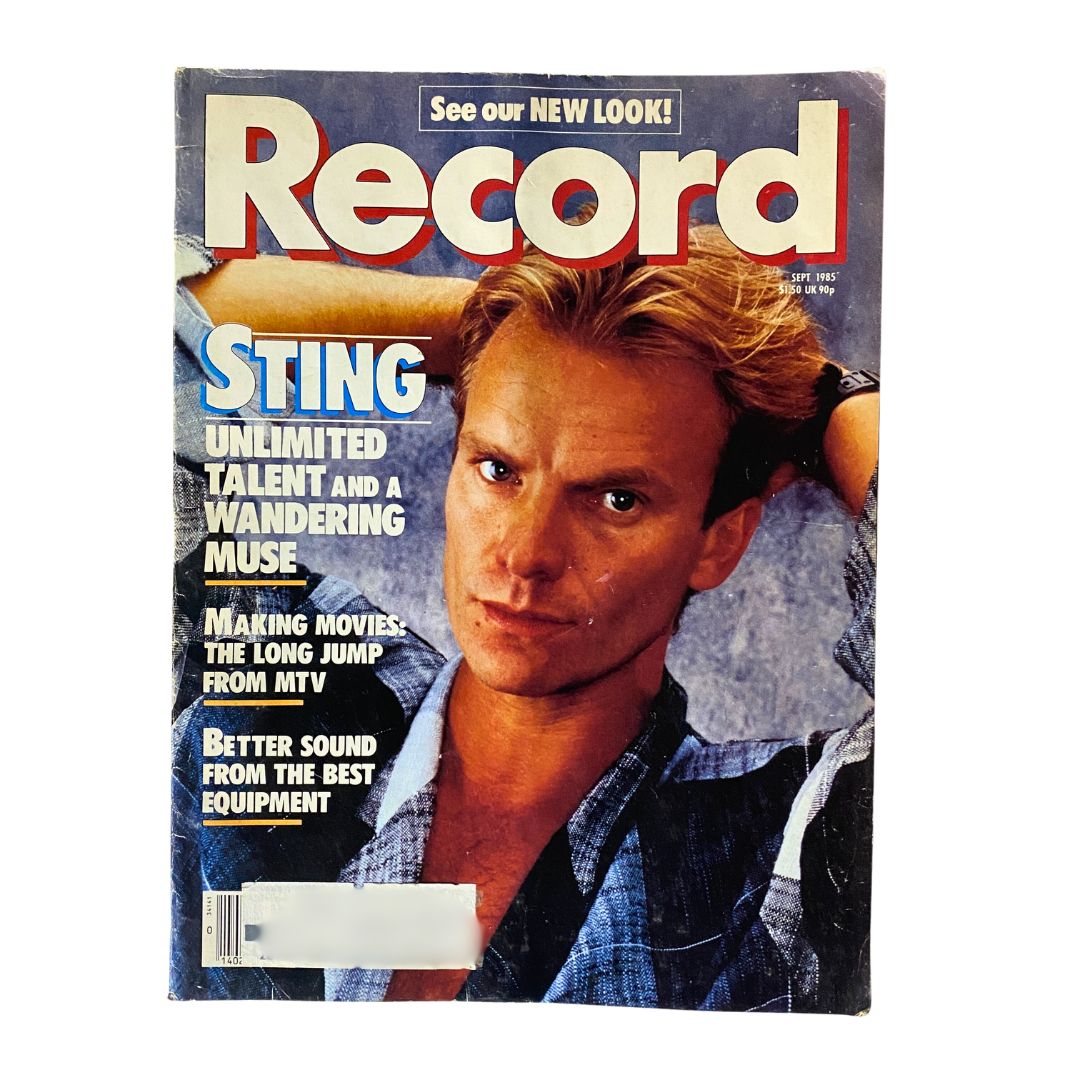 Cover of the Vintage Record Magazine September 1985 featuring Sting, known as Gordon Sumner, showcasing insights into his music career.