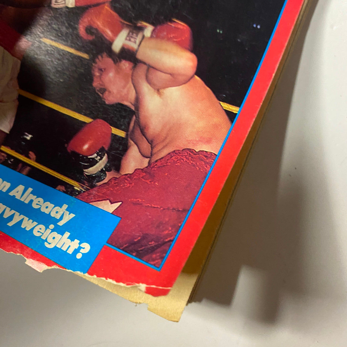 Action shot from Boxing ’86 Magazine, Fall 1986 featuring Marvin Hagler and John Mugabi in a boxing match. The image captures the intensity of the fight, showcasing the fighters' techniques and athleticism.